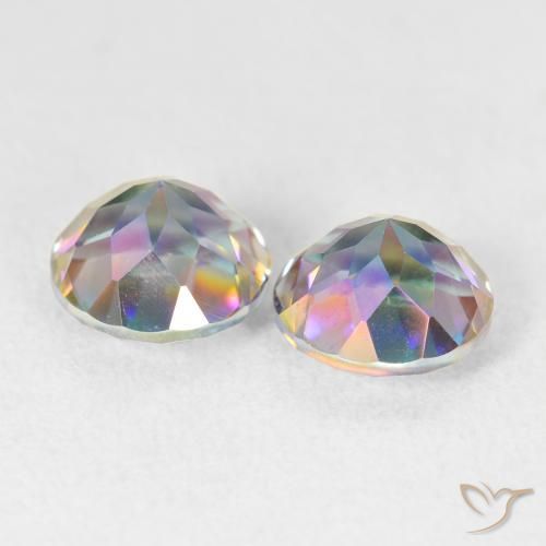 Gemas de Cuarzo Místico Multicolor natural de 3.99 ct, Redondo, VVS