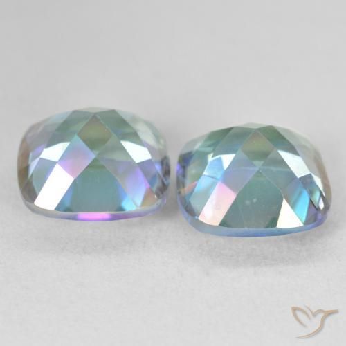 Gemas de Cuarzo Místico Multicolor natural de 8.30 ct, Forma Cojín, VVS