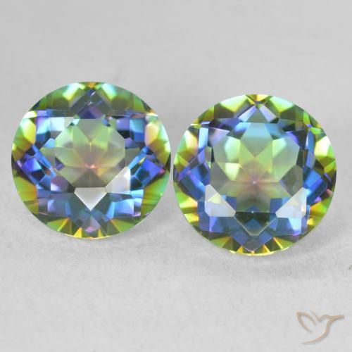 3.74ctw Natural Multicolor Cuarzo Místico, Redondo, VVS