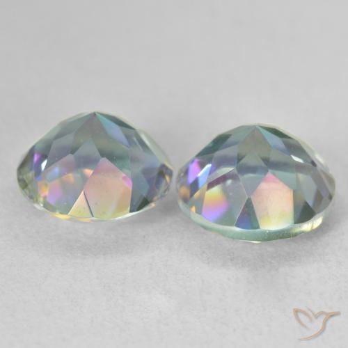 Gemas de Cuarzo Místico Multicolor natural de 3.74 ct, Redondo, VVS