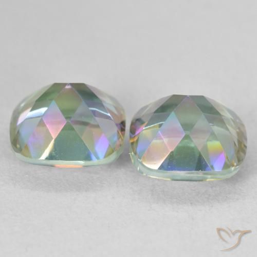 Gemas de Cuarzo Místico Multicolor natural de 4.15 ct, Forma Cojín, VVS
