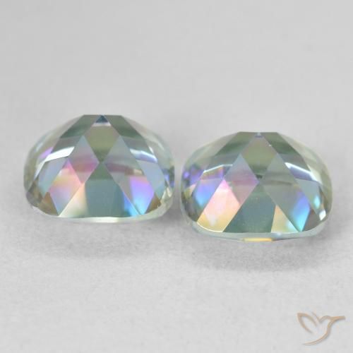 Gemas de Cuarzo Místico Multicolor natural de 4.13 ct, Forma Cojín, VVS