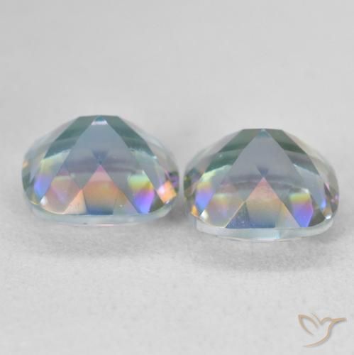 Gemas de Cuarzo Místico Multicolor natural de 4.03 ct, Corte Cojín, VVS
