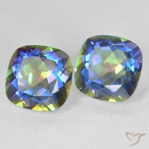 Gemas de Cuarzo Místico Multicolor natural de 4.17 ct, Forma Cojín, VVS