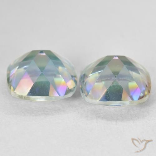 Gemas de Cuarzo Místico Multicolor natural de 4.17 ct, Forma Cojín, VVS
