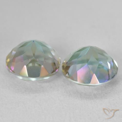 Gemas de Cuarzo Místico Multicolor natural de 3.88 ct, Redondo, VVS