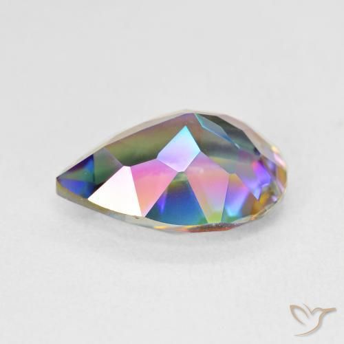 Cuarzo Místico Multicolor natural de 4.82 ct, En forma de pera, VVS-VS