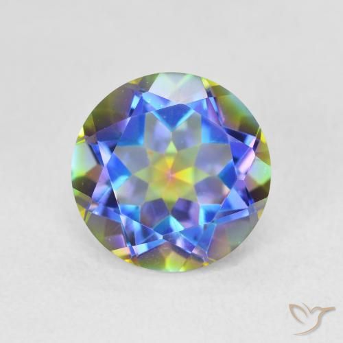 3.67ct Natural Multicolor Cuarzo Místico, Redondo, VVS-VS