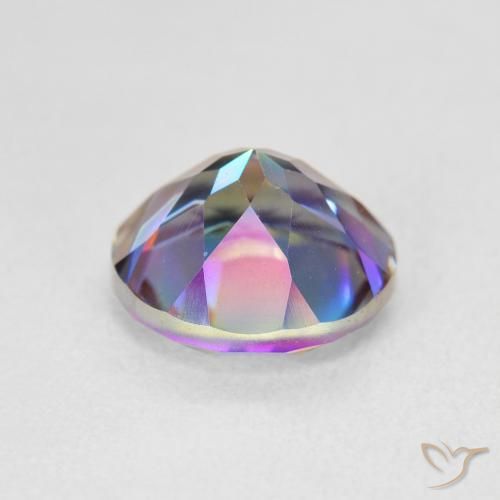Cuarzo Místico Multicolor natural de 3.67 ct, Redondo, VVS-VS
