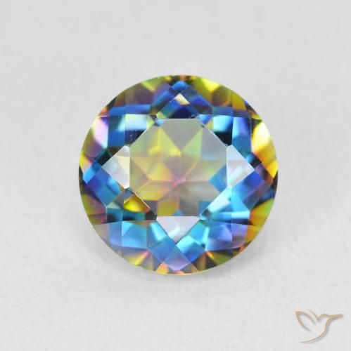 1.99ct Natural Multicolor Cuarzo Místico, Redondo, VVS-VS