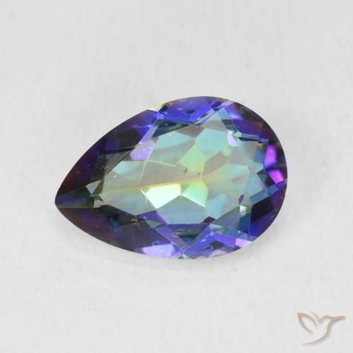 1.66ct Natural Multicolor Cuarzo Místico, En forma de pera, VS