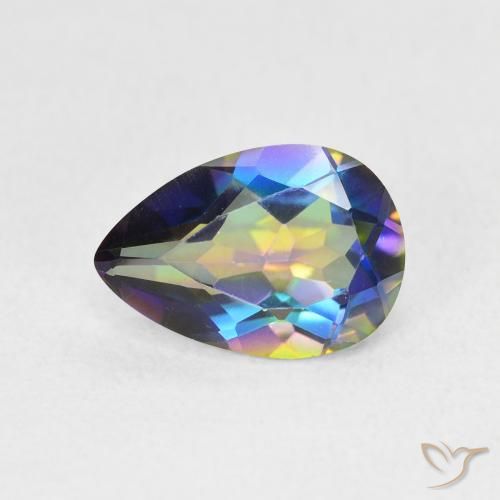 1.82ct Natural Multicolor Cuarzo Místico, En forma de pera, VS