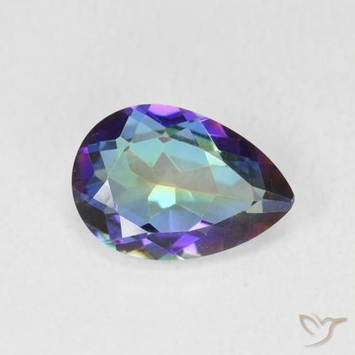 Cuarzo Místico Multicolor natural de 1.82 ct, En forma de pera, VS