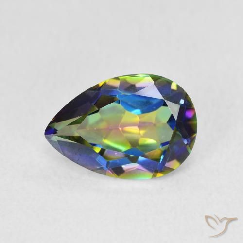 1.89ct Natural Multicolor Cuarzo Místico, En forma de pera, VVS