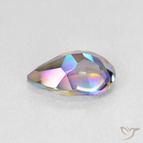 Cuarzo Místico Multicolor natural de 1.89 ct, En forma de pera, VVS
