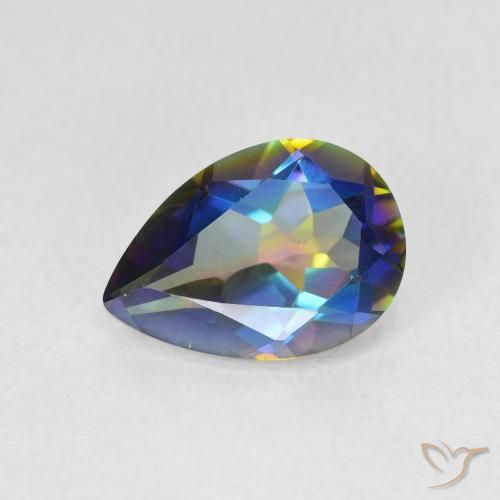 1.75ct Natural Multicolor Cuarzo Místico, En forma de pera, VVS
