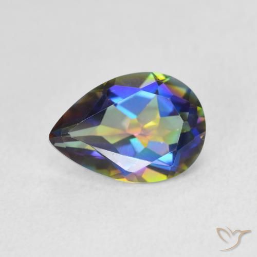 1.78ct Natural Multicolor Cuarzo Místico, En forma de pera, VVS