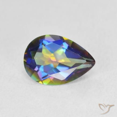 Cuarzo Místico Multicolor natural de 1.78 ct, En forma de pera, VVS