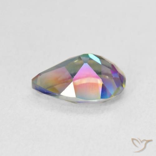 Cuarzo Místico Multicolor natural de 1.78 ct, En forma de pera, VVS