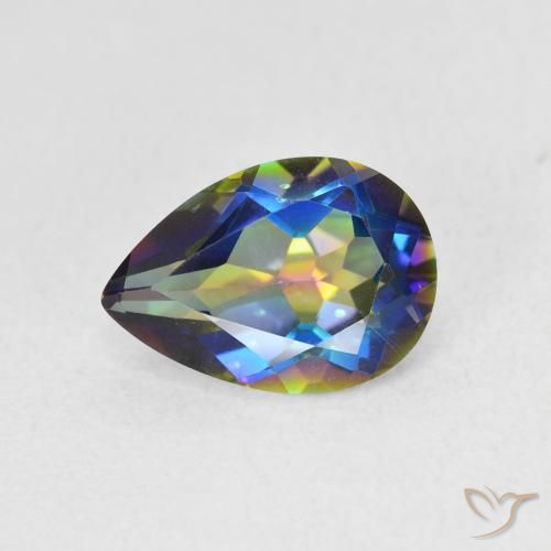 1.84ct Natural Multicolor Cuarzo Místico, En forma de pera, VVS