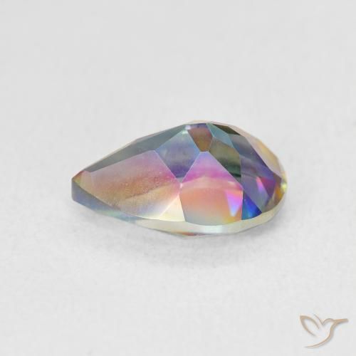 Cuarzo Místico Multicolor natural de 1.84 ct, En forma de pera, VVS