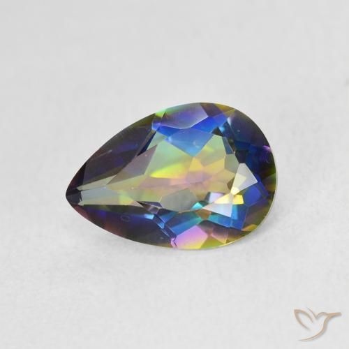 1.74ct Natural Multicolor Cuarzo Místico, En forma de pera, VVS