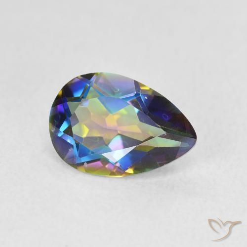 Cuarzo Místico Multicolor natural de 1.74 ct, En forma de pera, VVS