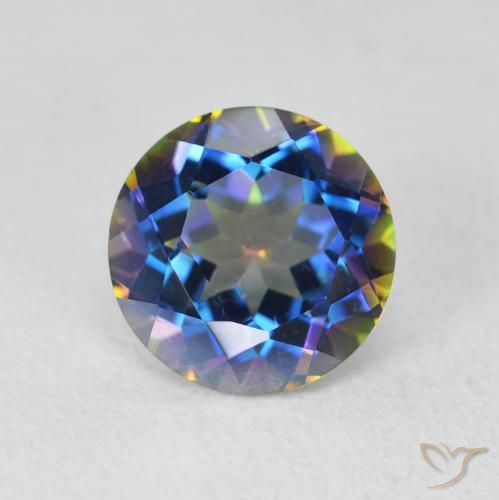 2.00ct Natural Multicolor Cuarzo Místico, Redondo, VVS
