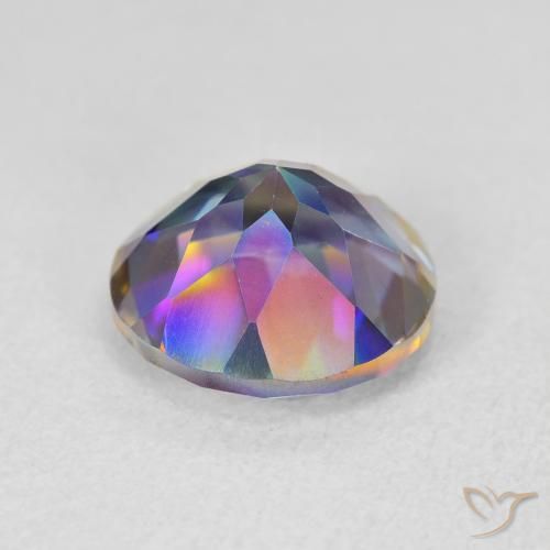 Cuarzo Místico Multicolor natural de 3.47 ct, Redondo, VVS