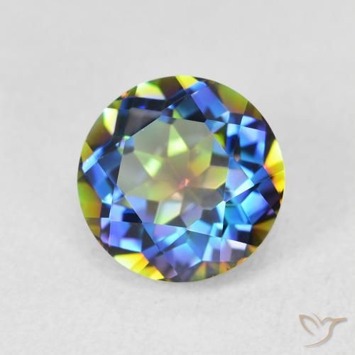 Cuarzo Místico Multicolor natural de 2.08 ct, Redondo, VVS