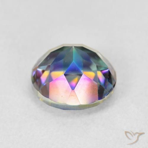 Cuarzo Místico Multicolor natural de 2.08 ct, Redondo, VVS