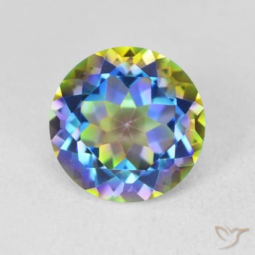 3.59ct Natural Multicolor Cuarzo Místico, Redondo, VVS