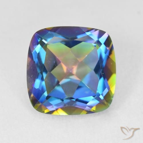 6.80ct Natural Multicolor Cuarzo Místico, Forma Cojín, VVS