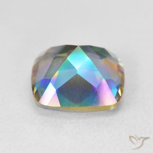 Cuarzo Místico Multicolor natural de 6.80 ct, Forma Cojín, VVS