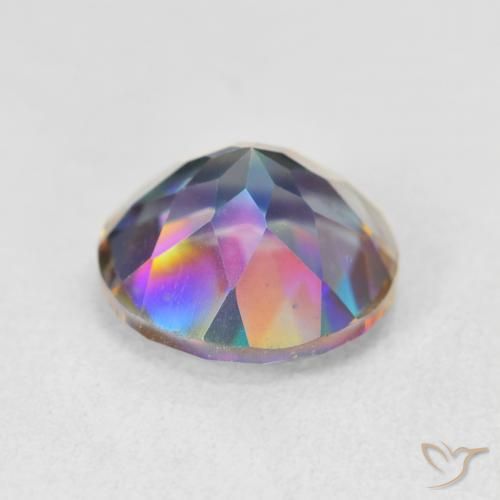 Cuarzo Místico Multicolor natural de 3.51 ct, Redondo, VVS