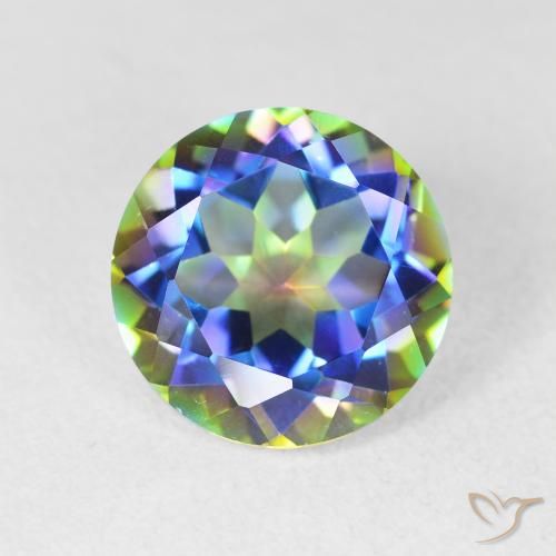 3.62ct Natural Multicolor Cuarzo Místico, Redondo, VVS
