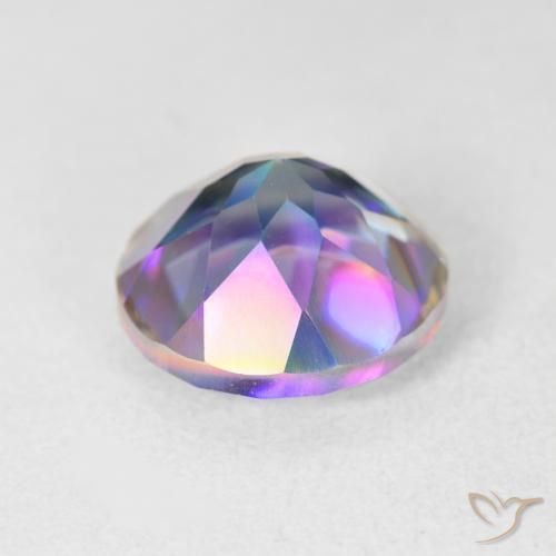 Cuarzo Místico Multicolor natural de 3.62 ct, Redondo, VVS