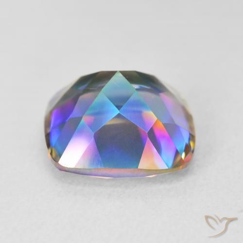 Cuarzo Místico Multicolor natural de 6.64 ct, Forma Cojín, VVS