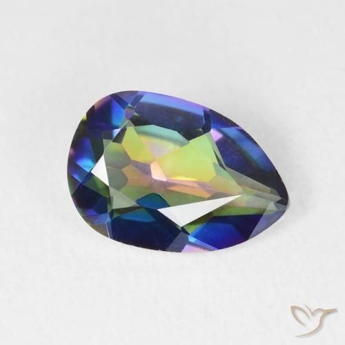 Cuarzo Místico Multicolor natural de 2.33 ct, En forma de pera, VVS