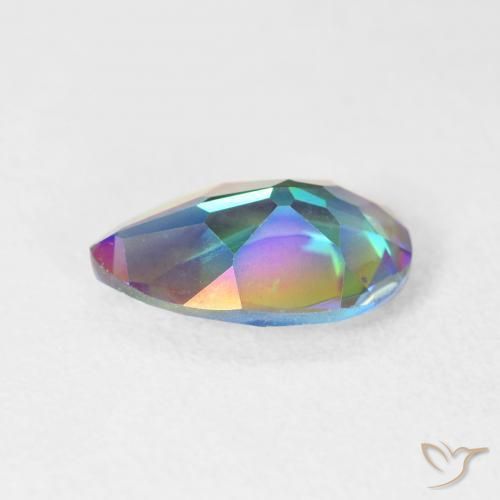 Cuarzo Místico Multicolor natural de 2.33 ct, En forma de pera, VVS