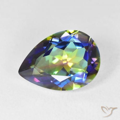 4.99ct Natural Multicolor Cuarzo Místico, En forma de pera, VVS