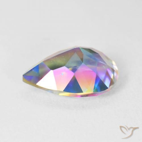 Cuarzo Místico Multicolor natural de 4.99 ct, En forma de pera, VVS