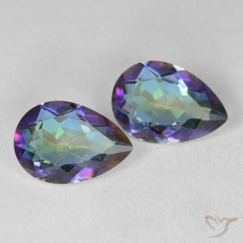 Gemas de Cuarzo Místico Multicolor natural de 3.44 ct, En forma de pera, VVS-VS