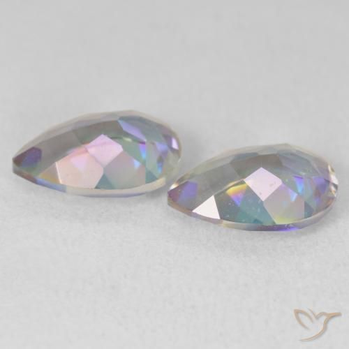 Gemas de Cuarzo Místico Multicolor natural de 3.44 ct, En forma de pera, VVS-VS