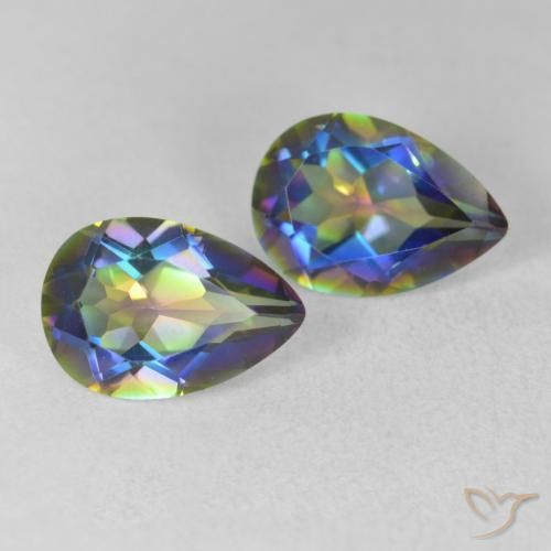 Gemas de Cuarzo Místico Multicolor natural de 3.51 ct, En forma de pera, VVS-VS