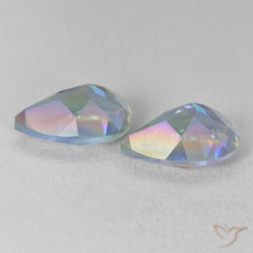 Gemas de Cuarzo Místico Multicolor natural de 3.51 ct, En forma de pera, VVS-VS