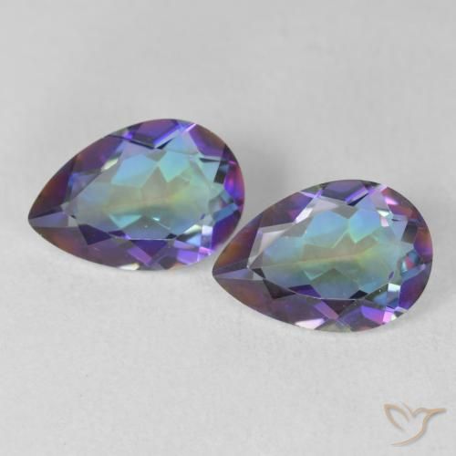 Gemas de Cuarzo Místico Multicolor natural de 3.40 ct, En forma de pera, VVS-VS