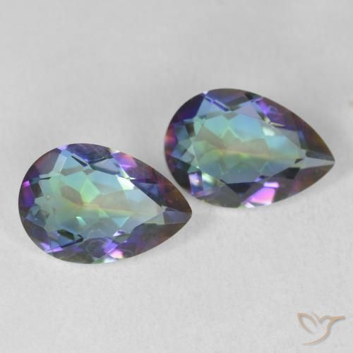 Gemas de Cuarzo Místico Multicolor natural de 3.48 ct, En forma de pera, VVS-VS
