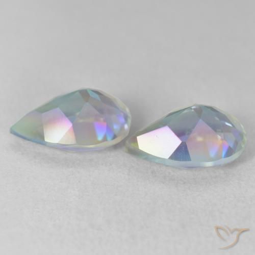 Gemas de Cuarzo Místico Multicolor natural de 3.58 ct, En forma de pera, VVS-VS