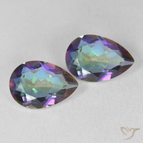 Gemas de Cuarzo Místico Multicolor natural de 3.41 ct, En forma de pera, VVS-VS